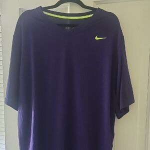 Nike Men's Tee in Purple with Neon Accents